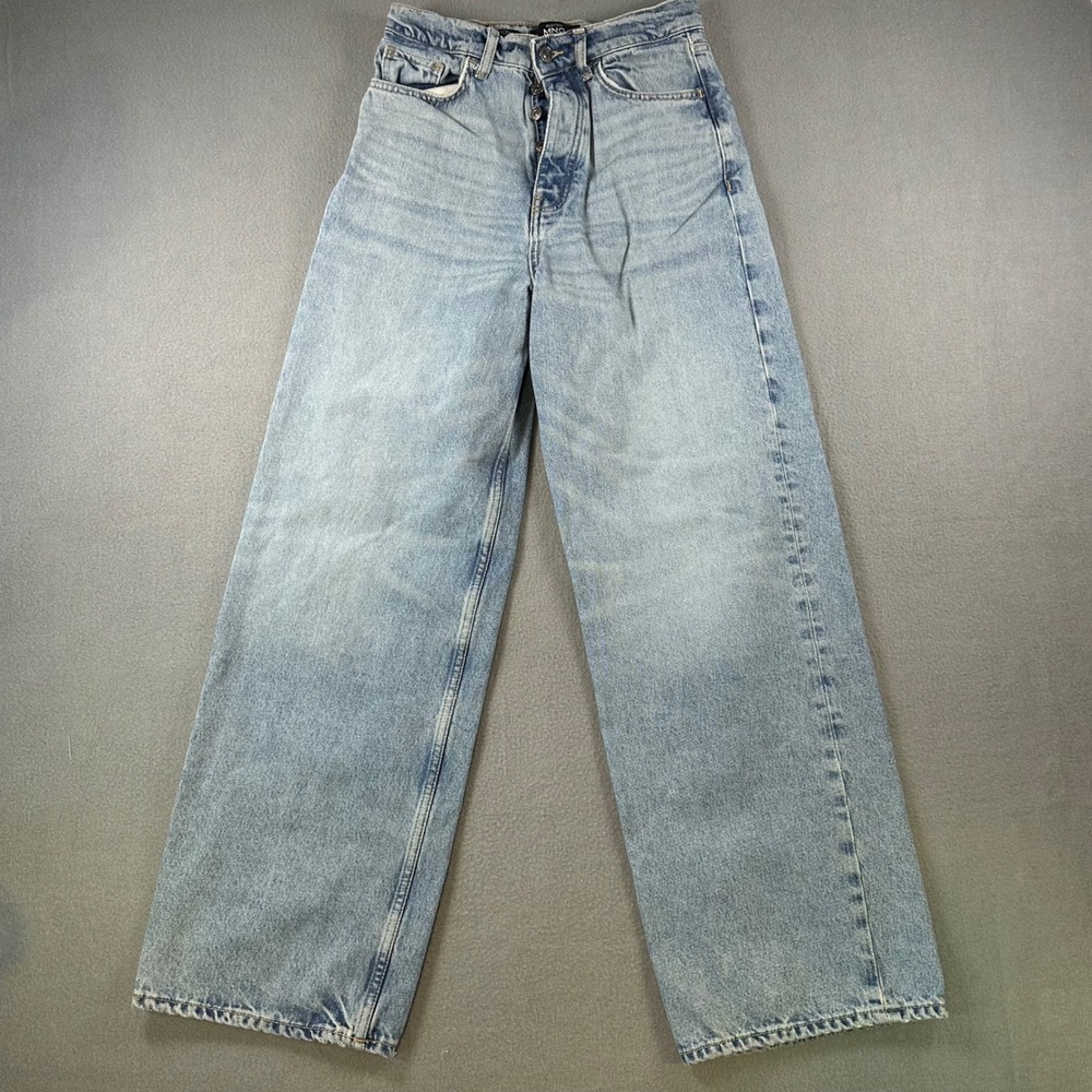 Mango MNG Selection Womens Wide Leg Jeans Light Wash Blue Cotton Size 2 57036020